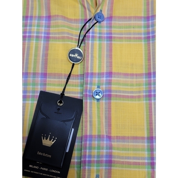 NWT Bertigo Button Down Plaid Shirt - Picture 3 of 5